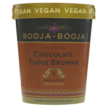 a tub of booja booja's chocolate fudge brownie - yum!