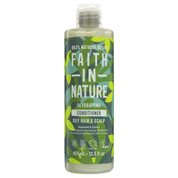 bottle of faith in nature detoxifying conditioner. For oily hair and scalp