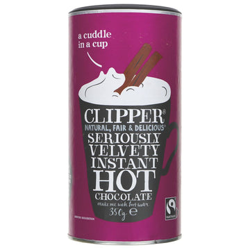 Featured image displaying tin of Clipper Instant Hot Chocolate