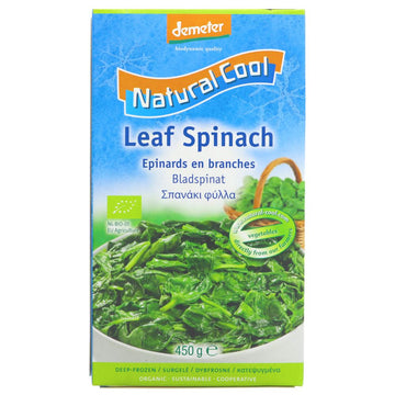 a box of frozen leaf spinach