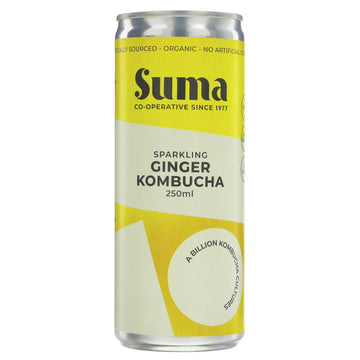 Can of sparkling ginger kombucha