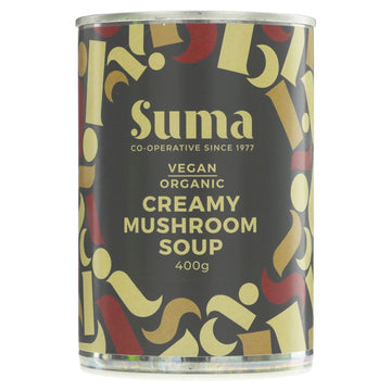 A 400g tin of creamy mushroom soup - organic!